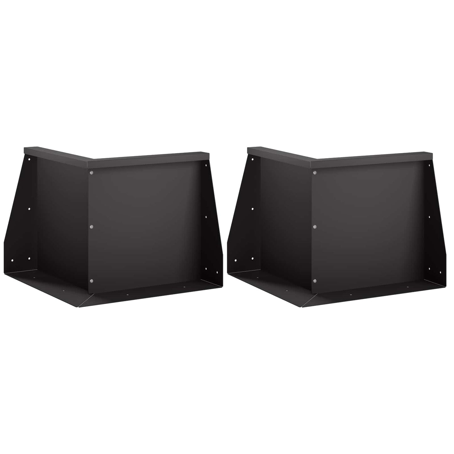 Retaining Wall 2 pcs 50 x 50 x 30 cm Steel Black