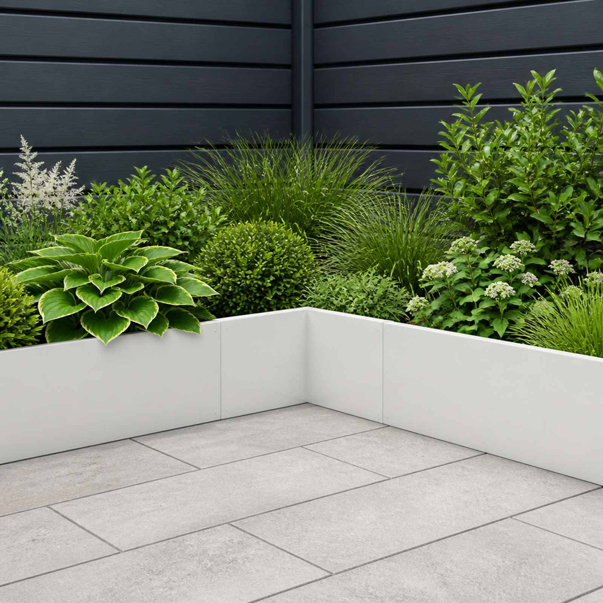 Retaining Wall 50 x 50 x 40 cm Steel White