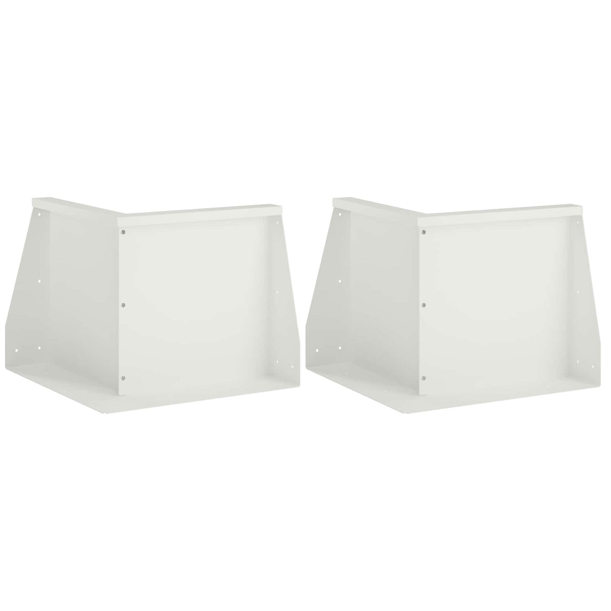 Retaining Wall 2 pcs 50 x 50 x 30 cm Steel White