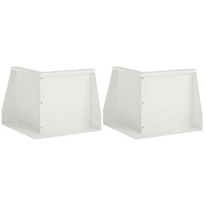 Retaining Wall 2 pcs 50 x 50 x 30 cm Steel White