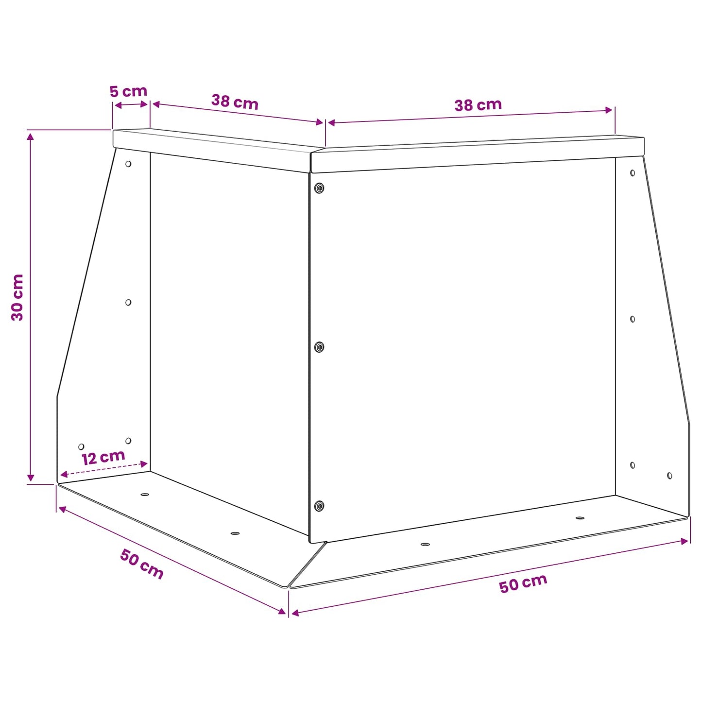 Retaining Wall 2 pcs 50 x 50 x 30 cm Steel White