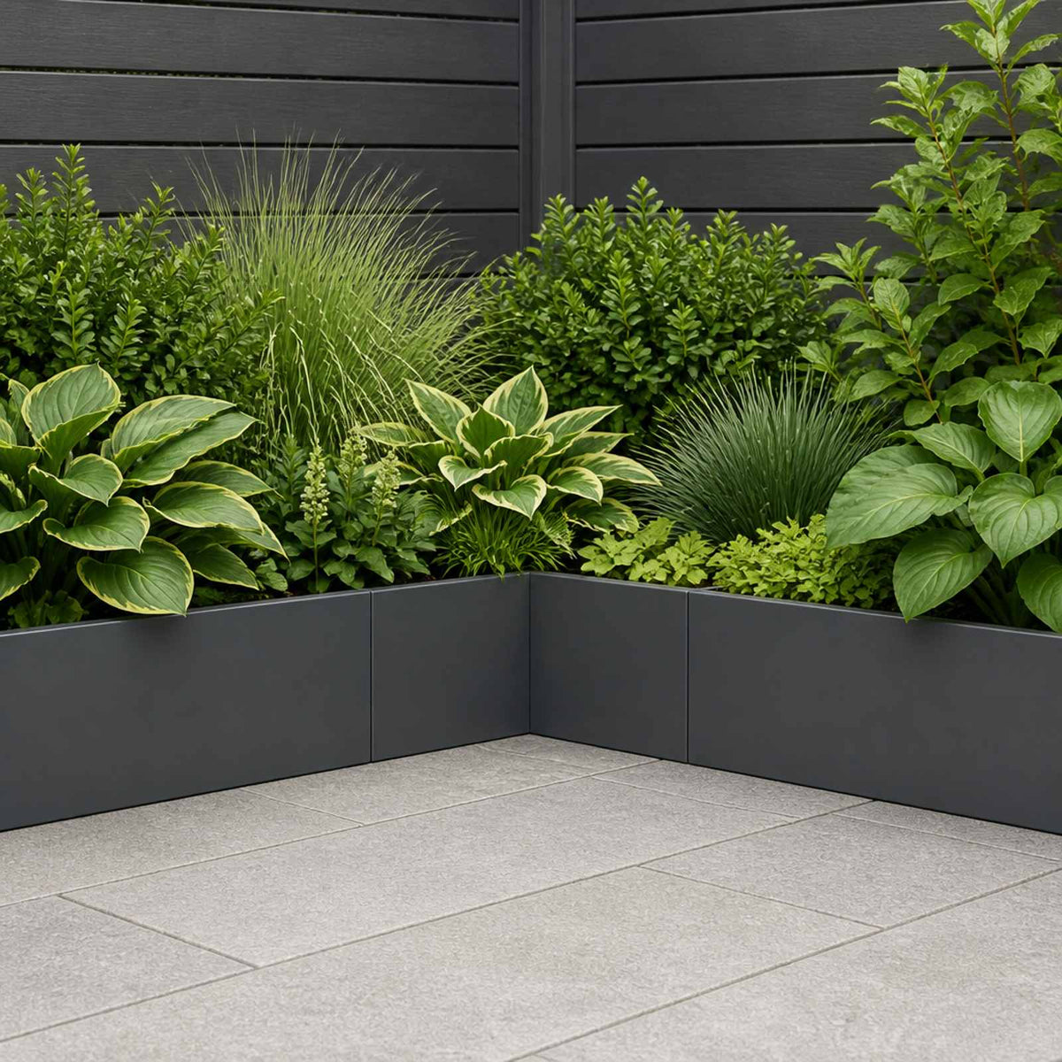 Retaining Wall 2 pcs 50 x 50 x 40 cm Steel Anthracite