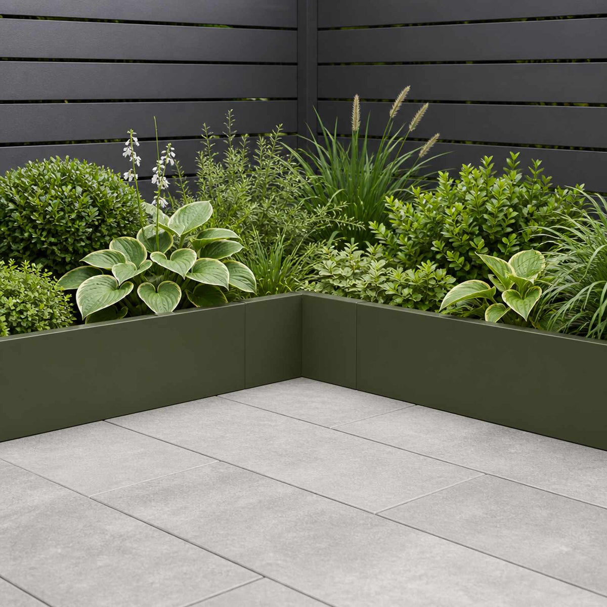 Retaining Wall 50 x 50 x 40 cm Steel Olive Green