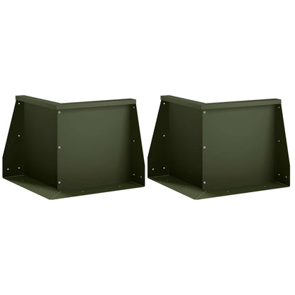 Retaining Wall 2 pcs 50 x 50 x 30 cm Steel Olive Green