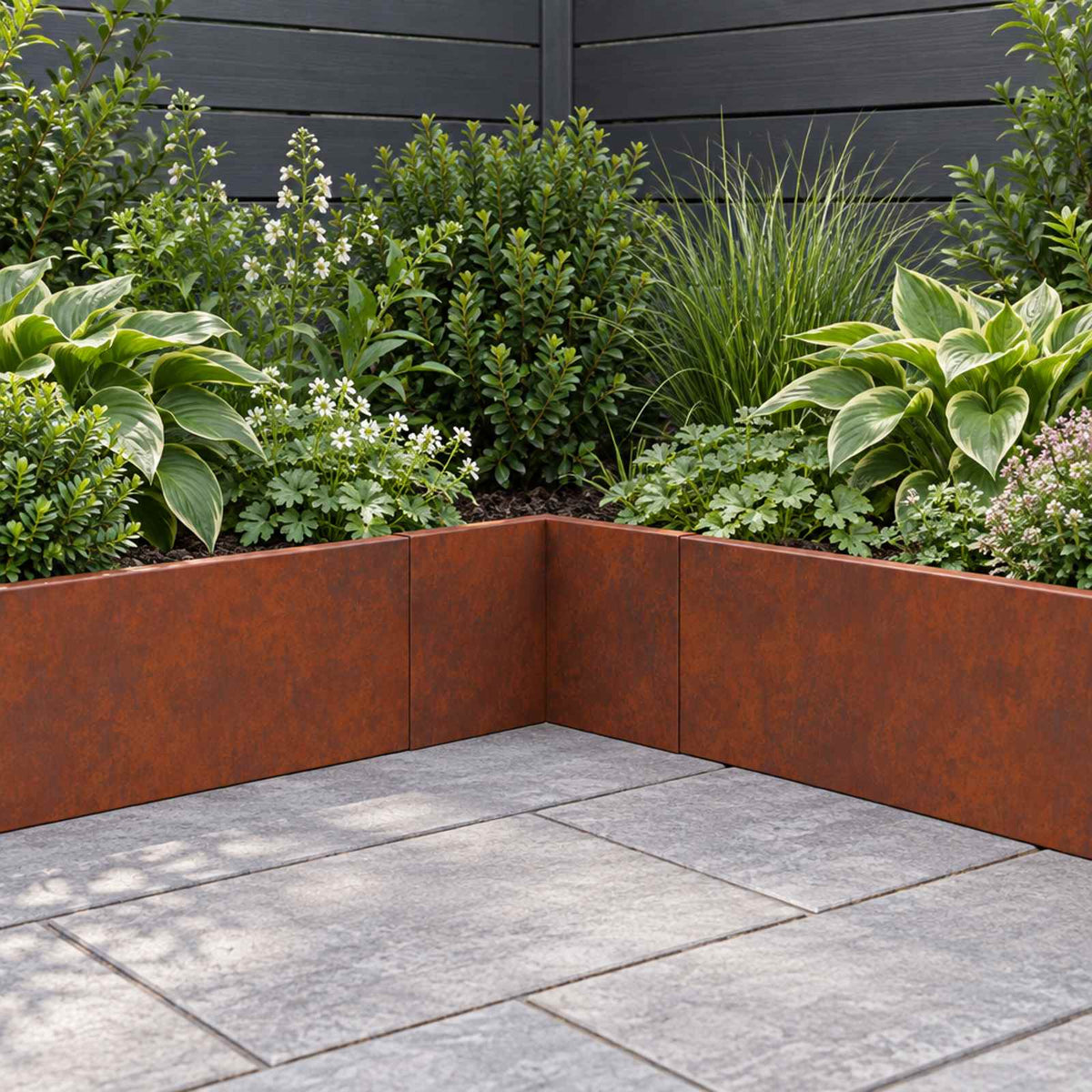 Retaining Wall 2 pcs 50 x 50 x 30 cm Weathering Steel Rusty