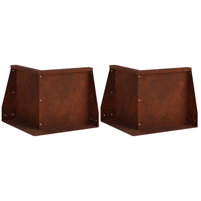 Retaining Wall 2 pcs 50 x 50 x 30 cm Weathering Steel Rusty