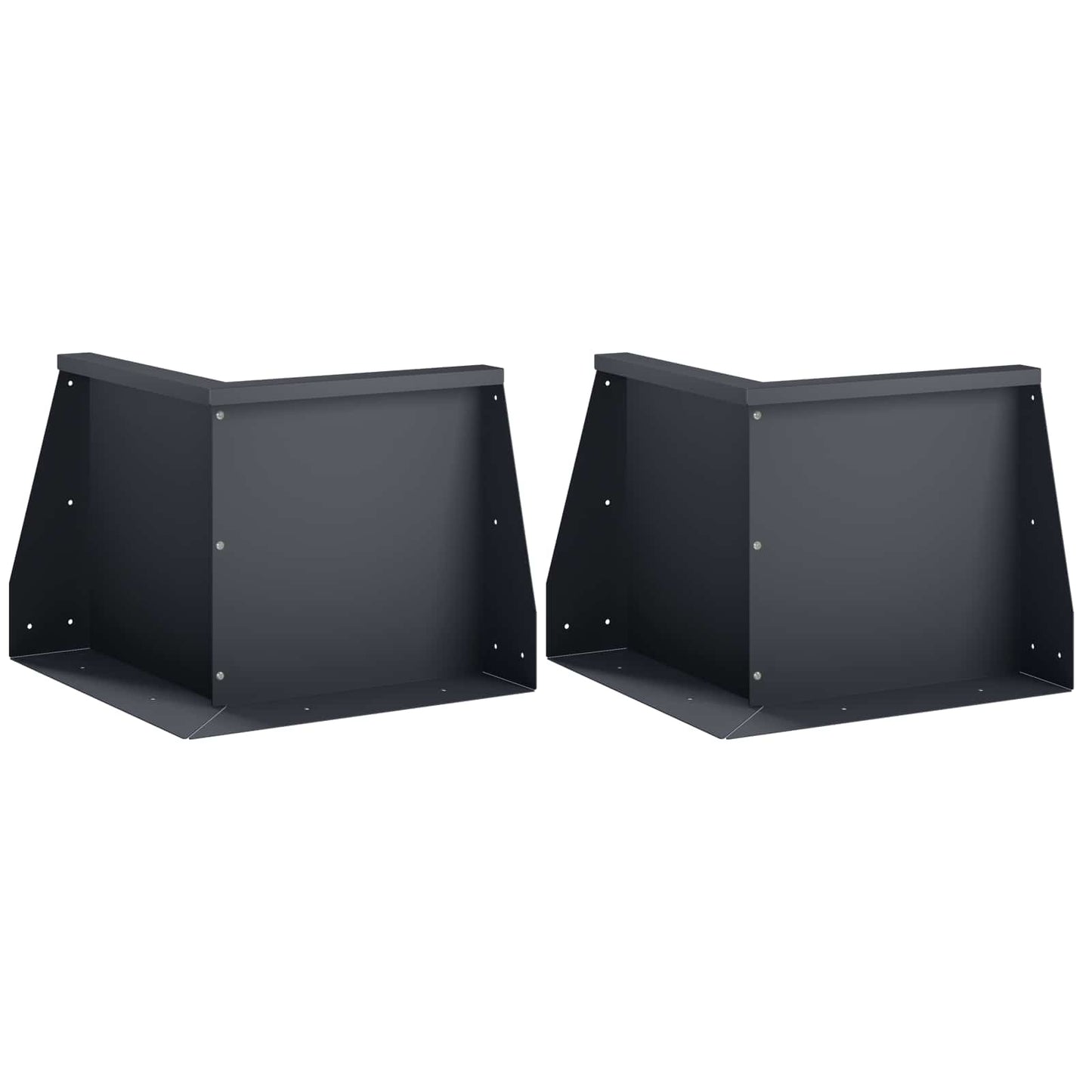 Retaining Wall 2 pcs 50 x 50 x 50 cm Steel Anthracite