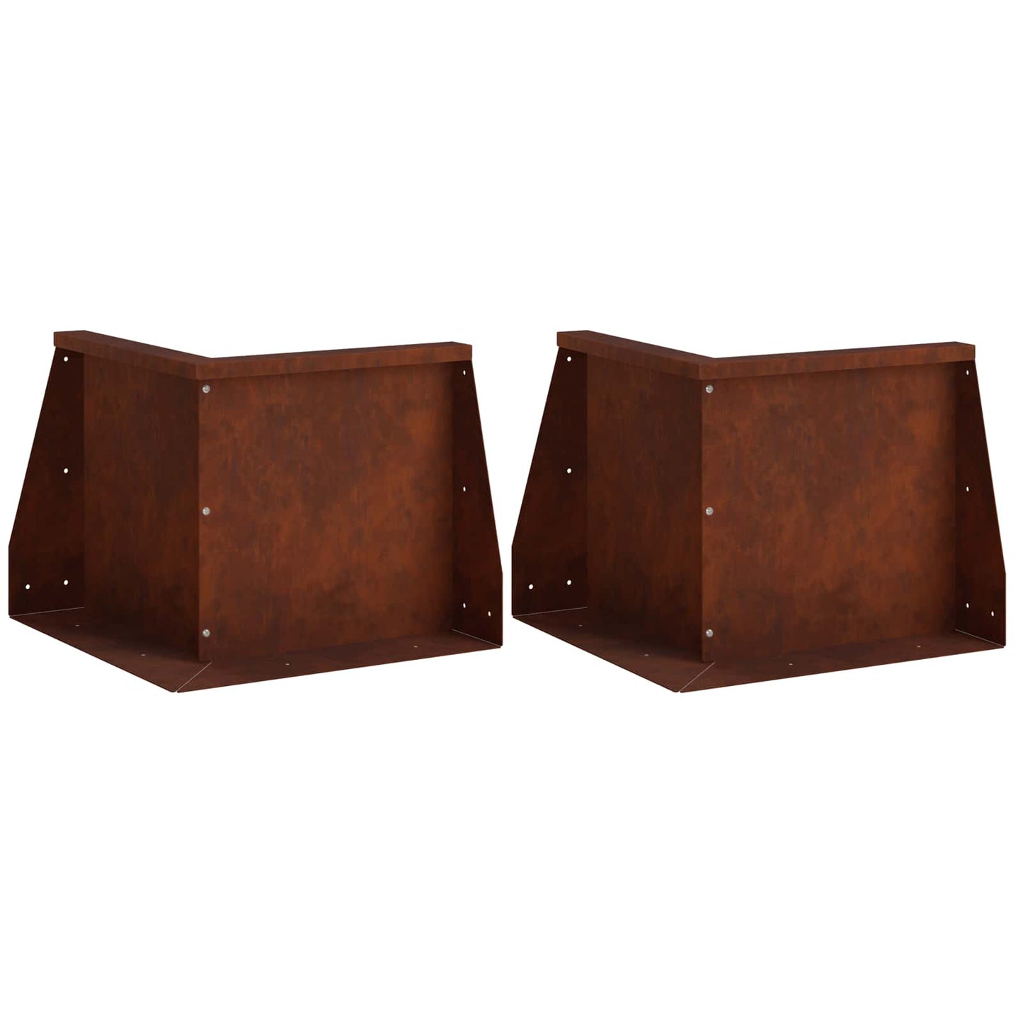 Retaining Wall 2 pcs 50 x 50 x 50 cm Weathering Steel Rusty