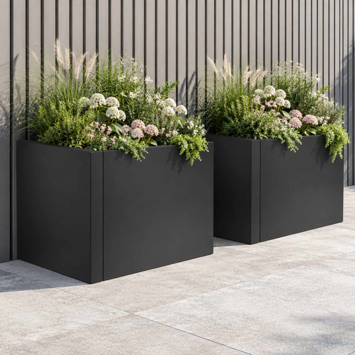 Retaining Wall 2 pcs 50 x 50 x 50 cm Steel Black