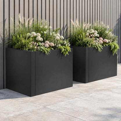 Retaining Wall 2 pcs 50 x 50 x 50 cm Steel Black