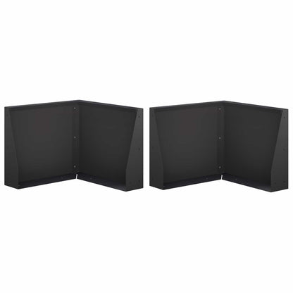 Retaining Wall 2 pcs 50 x 50 x 30 cm Steel Black