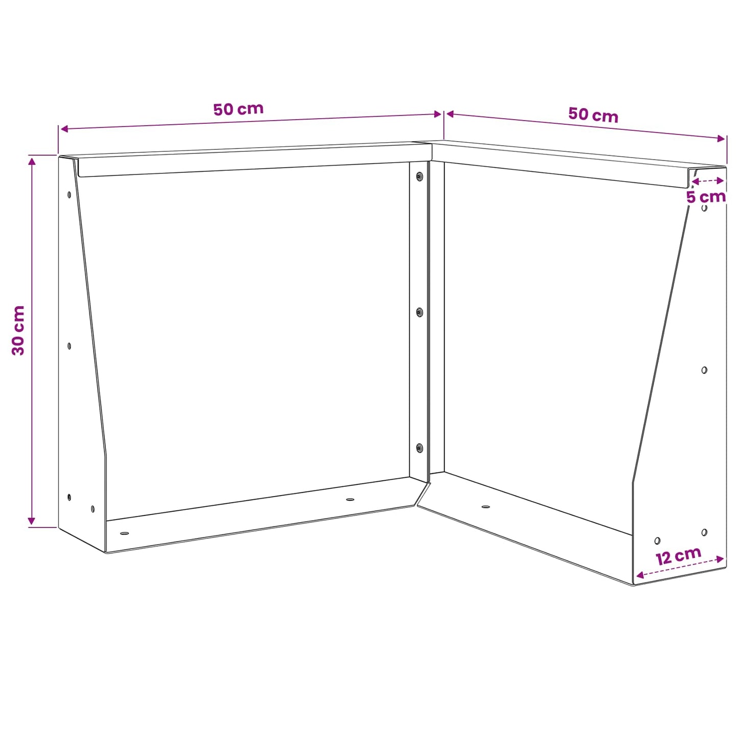 Retaining Wall 2 pcs 50 x 50 x 30 cm Steel Black