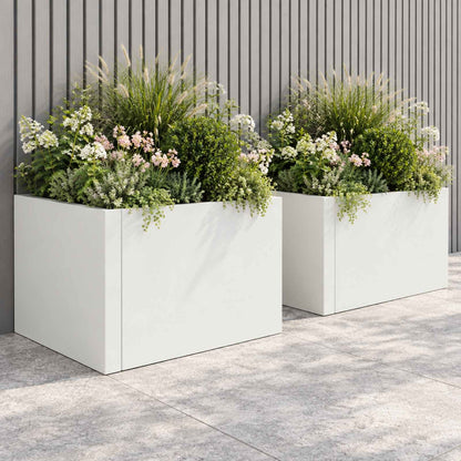 Retaining Wall 50 x 50 x 40 cm Steel White