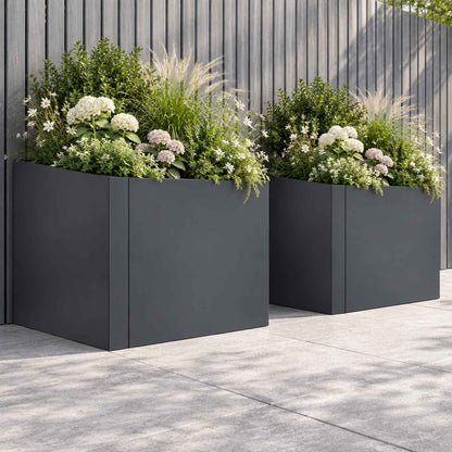 Retaining Wall 50 x 50 x 50 cm Steel Anthracite