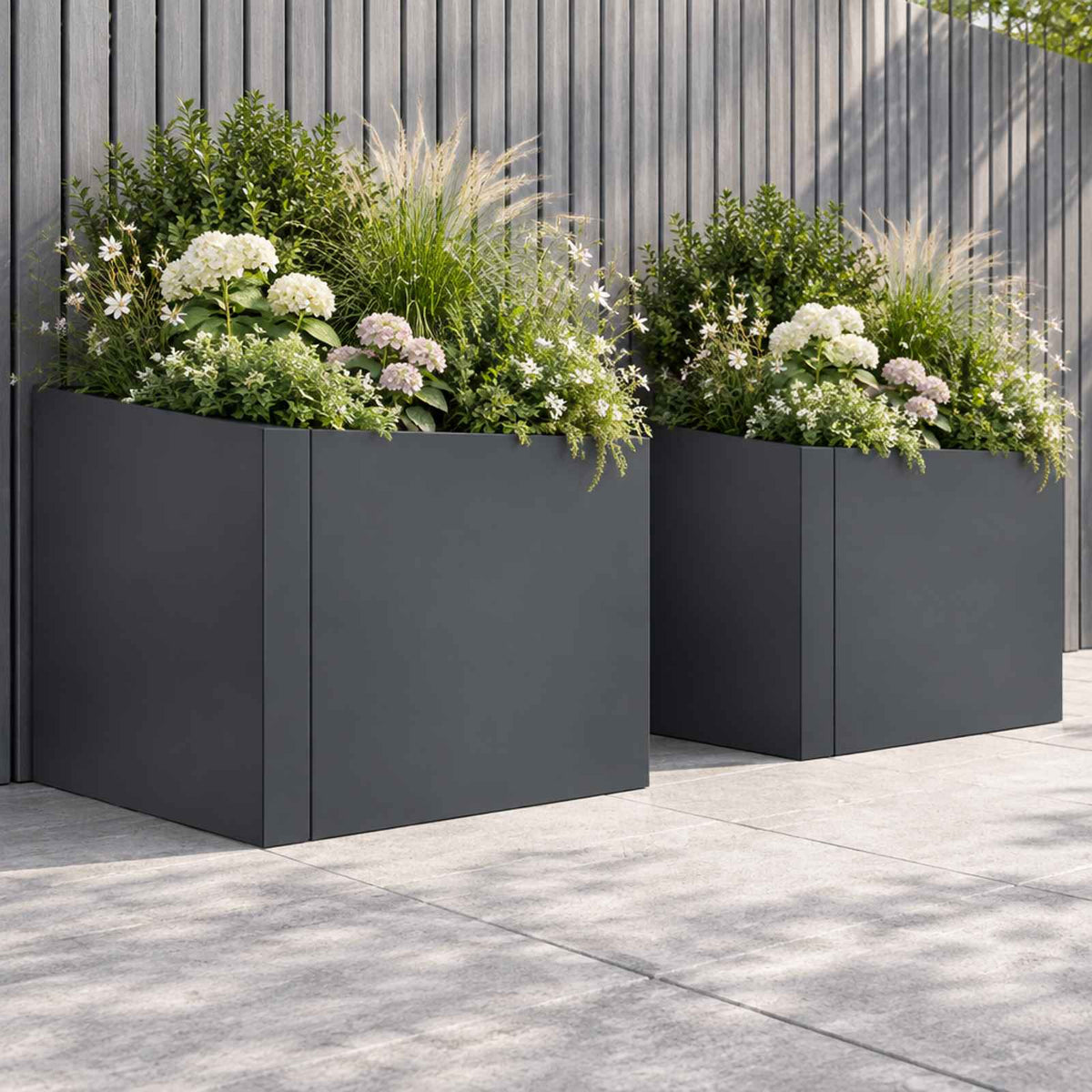 Retaining Wall 2 pcs 50 x 50 x 30 cm Steel Anthracite