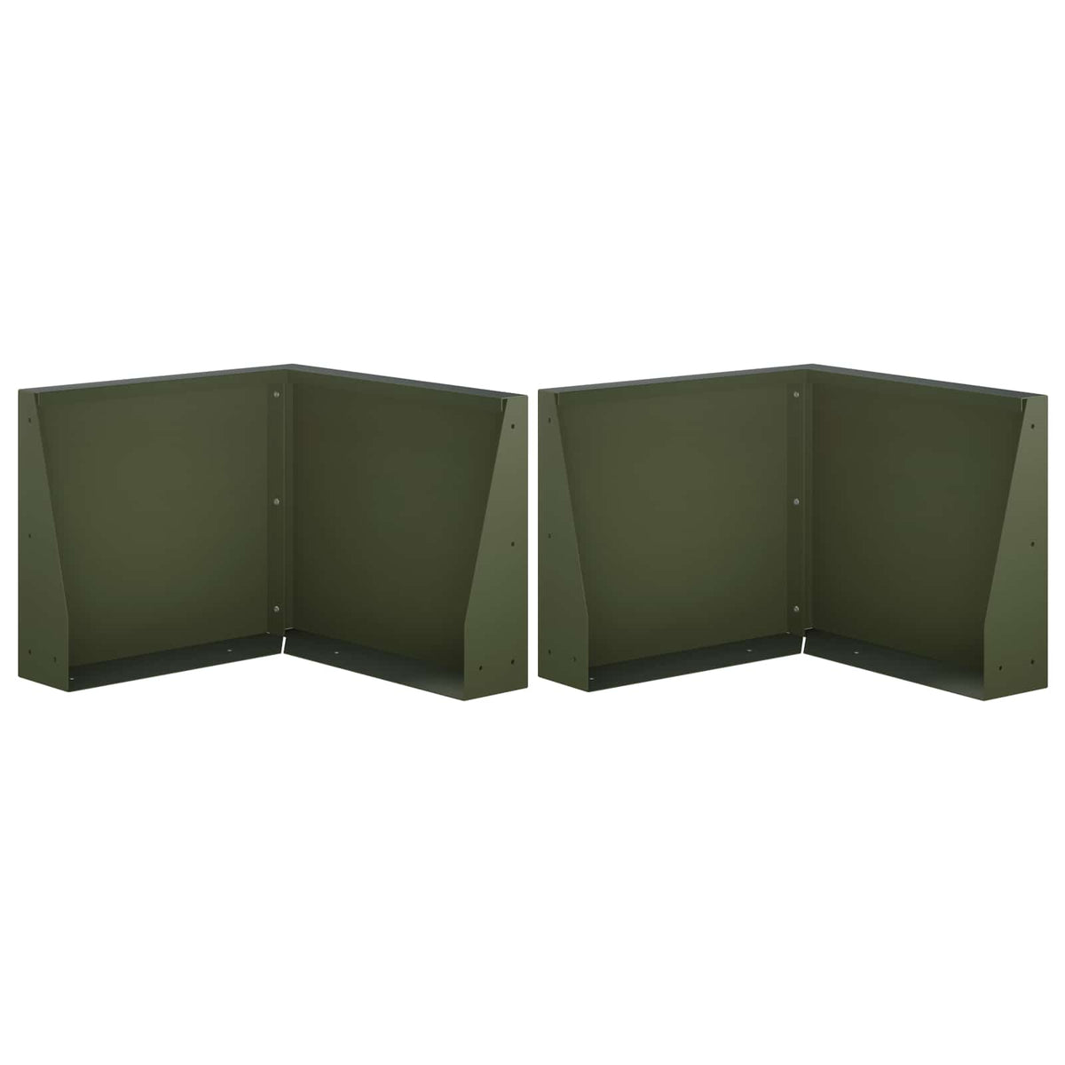 Retaining Wall 2 pcs 50 x 50 x 30 cm Steel Olive Green
