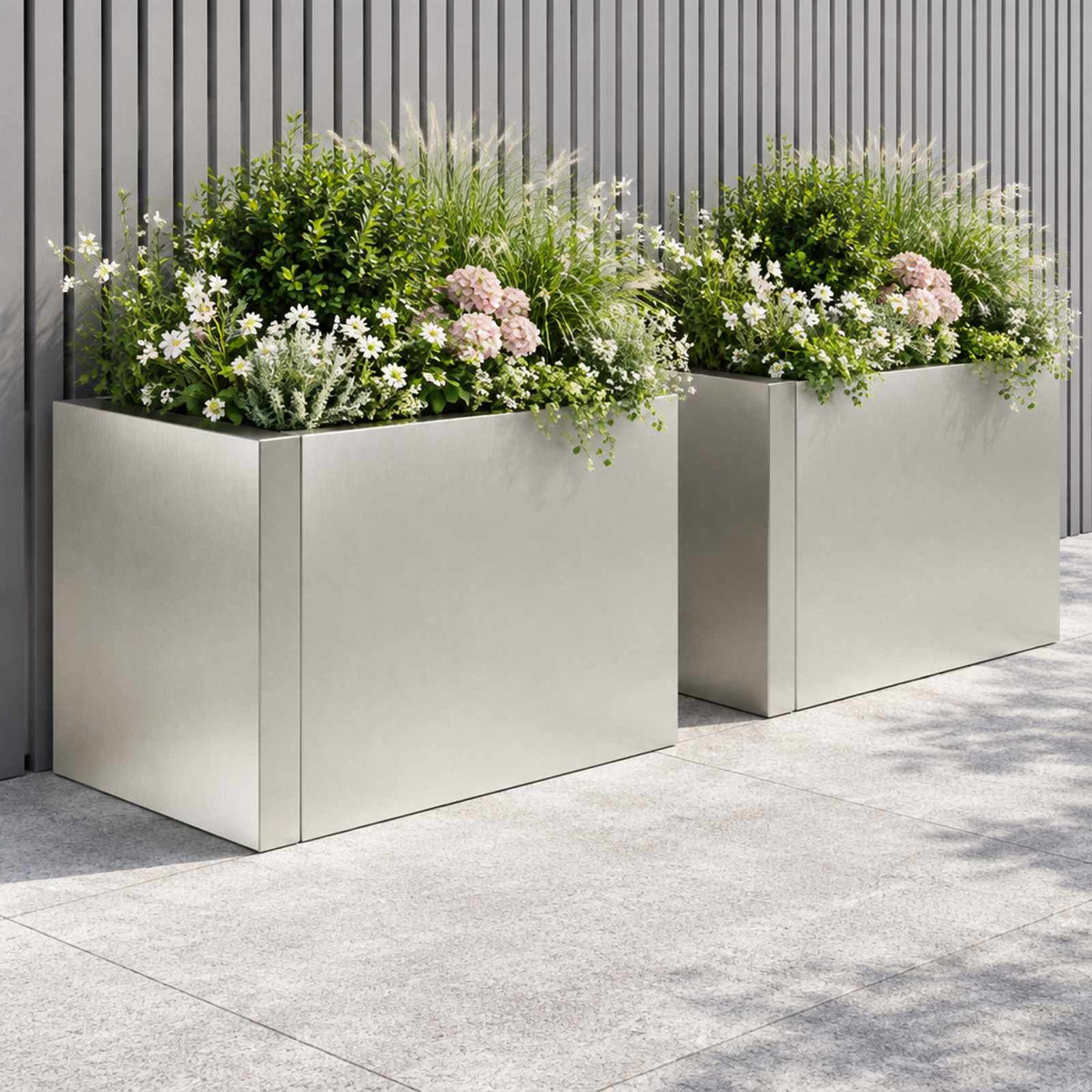 Retaining Wall 50 x 50 x 40 cm Stainless Steel Silver