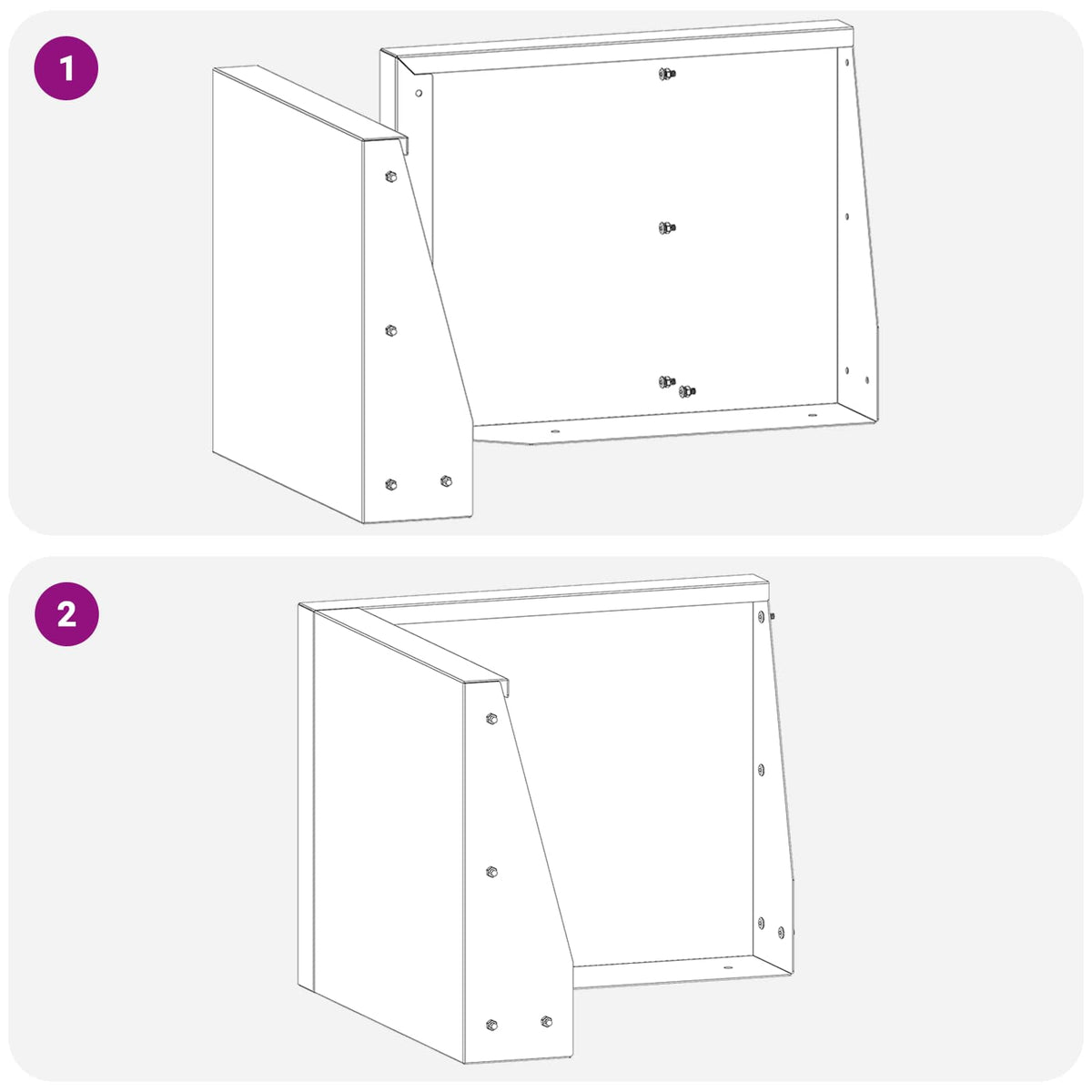 Retaining Wall 2 pcs 50 x 50 x 40 cm Steel White
