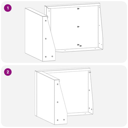 Retaining Wall 2 pcs 50 x 50 x 40 cm Steel White