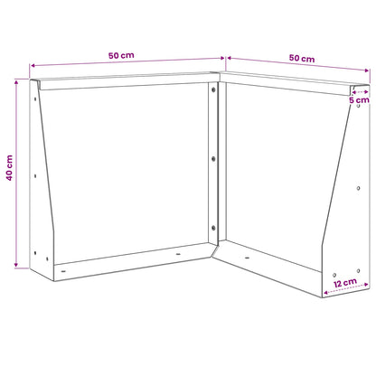 Retaining Wall 2 pcs 50 x 50 x 40 cm Steel White