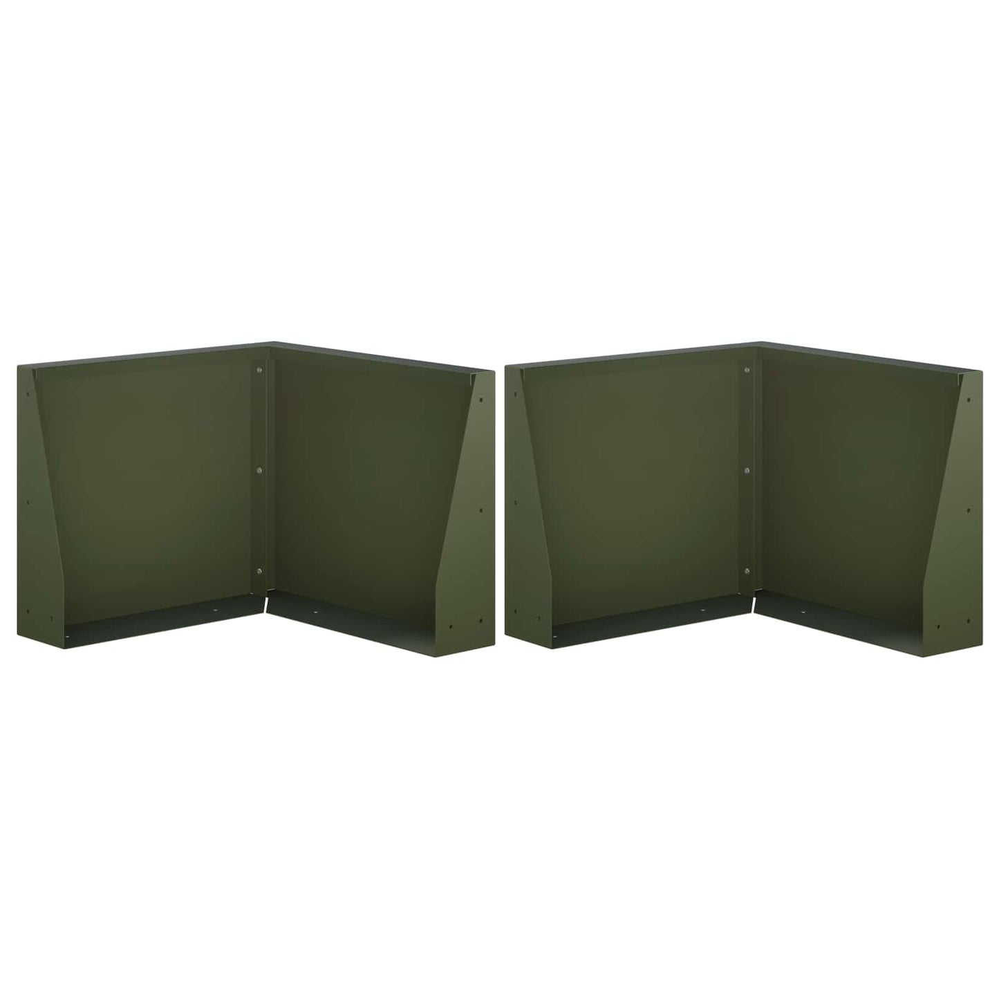 Retaining Wall 2 pcs 50 x 50 x 40 cm Steel Olive Green
