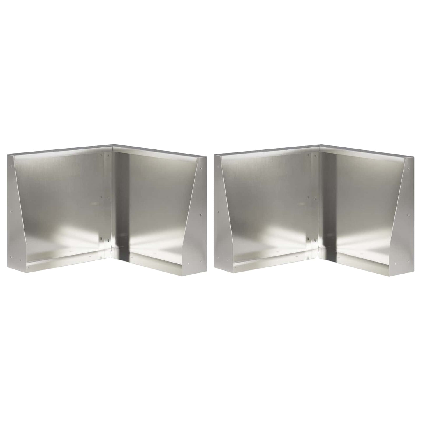 Retaining Wall 2 pcs 50 x 50 x 40 cm Stainless Steel Silver