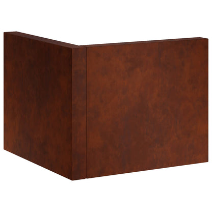 Retaining Wall 2 pcs 50 x 50 x 40 cm Weathering Steel Rusty