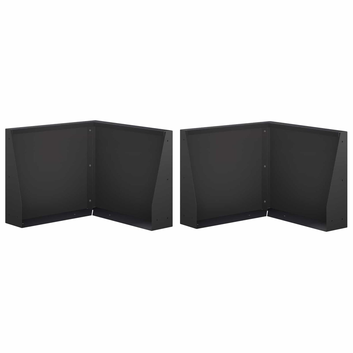 Retaining Wall 2 pcs 50 x 50 x 50 cm Steel Black