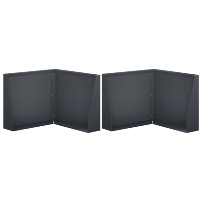 Retaining Wall 2 pcs 50 x 50 x 50 cm Steel Anthracite