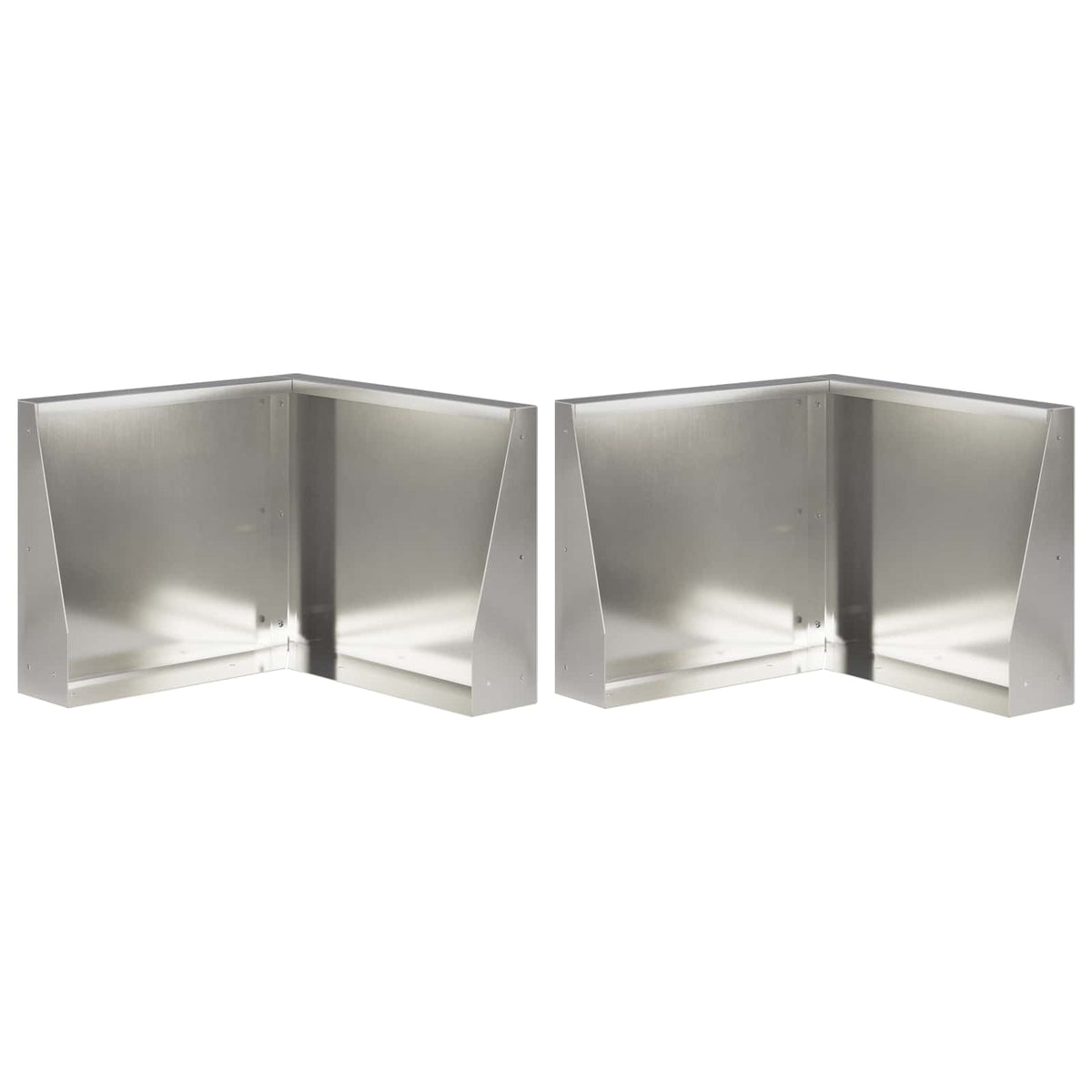 Retaining Wall 2 pcs 50 x 50 x 50 cm Stainless Steel Silver