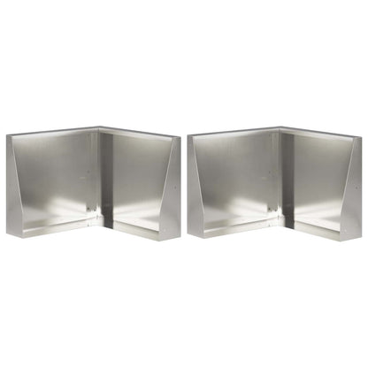 Retaining Wall 2 pcs 50 x 50 x 50 cm Stainless Steel Silver