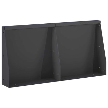 Retaining Wall 2 pcs 40 x 12 x 30 cm Steel Black