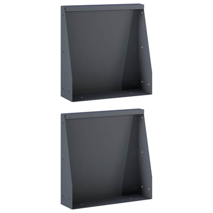 Retaining Wall 2 pcs 40 x 12 x 30 cm Steel Anthracite