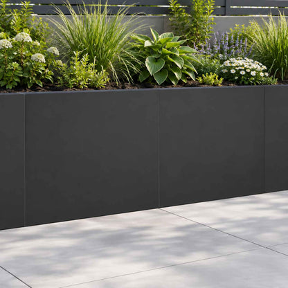 Retaining Wall 2 pcs 40 x 12 x 40 cm Steel Black