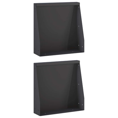 Retaining Wall 2 pcs 40 x 12 x 40 cm Steel Black