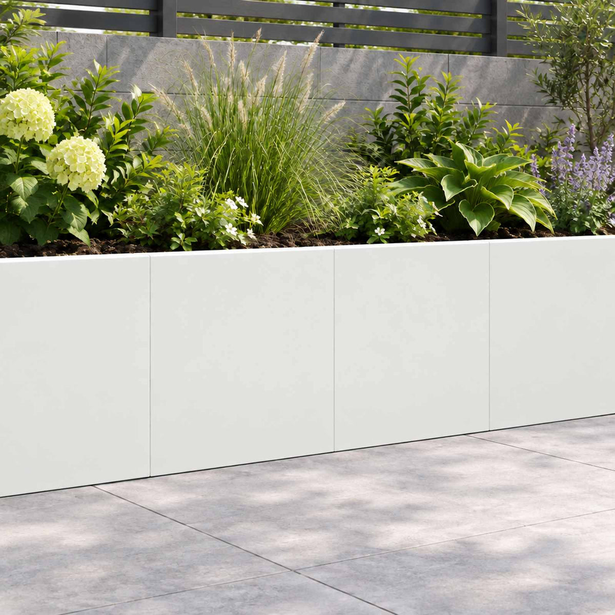 Retaining Wall 2 pcs 40 x 12 x 40 cm Steel White