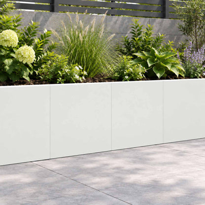 Retaining Wall 2 pcs 40 x 12 x 50 cm Steel White