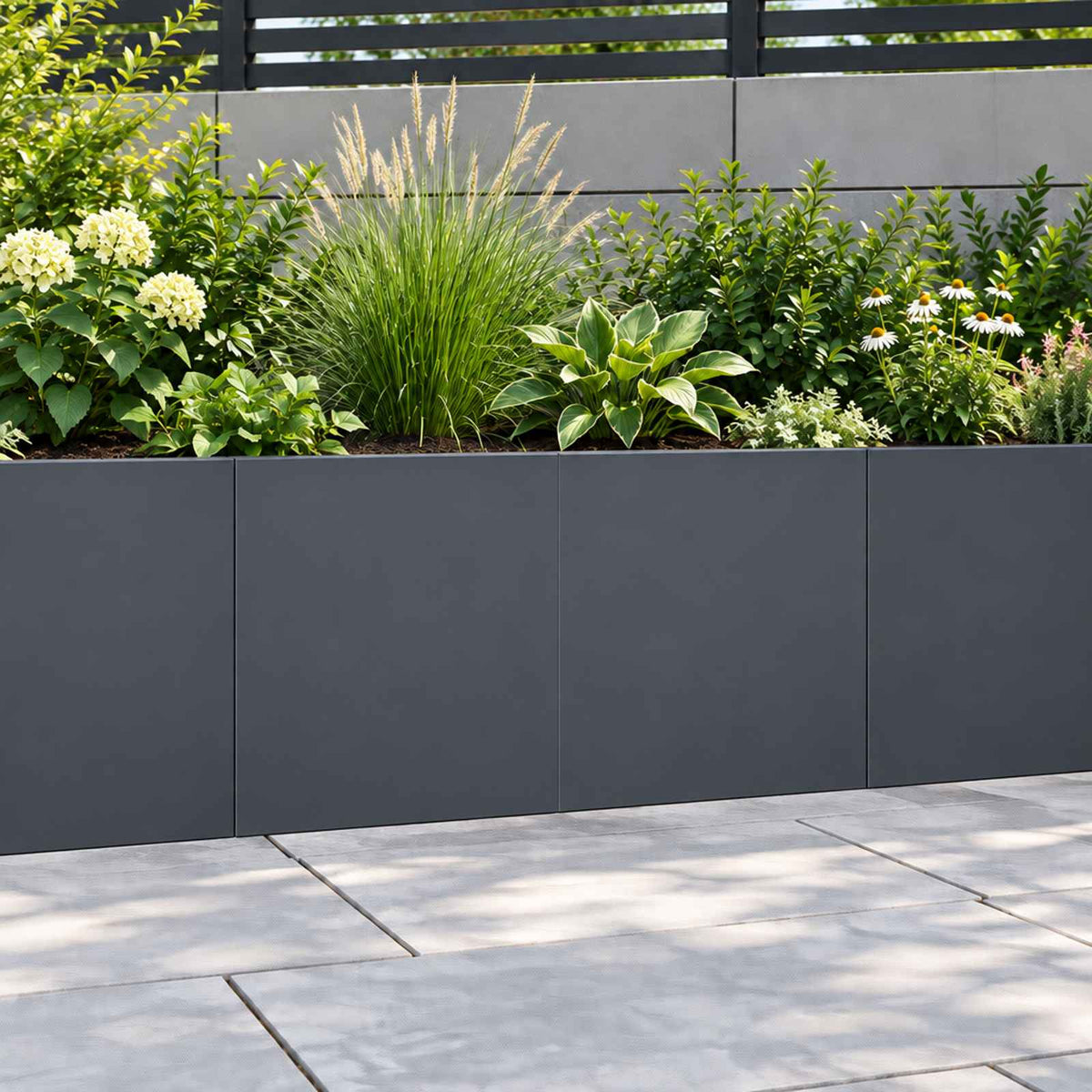 Retaining Wall 2 pcs 40 x 12 x 50 cm Steel Anthracite