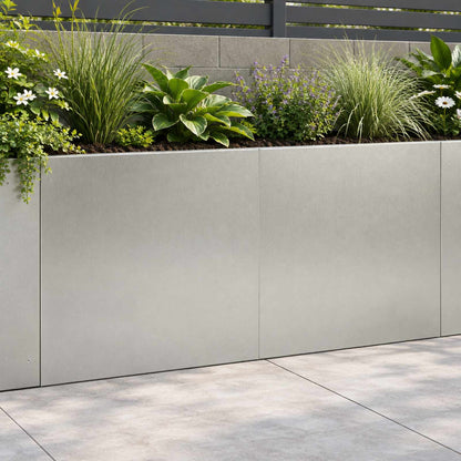 Retaining Wall 2 pcs 40 x 12 x 50 cm Stainless Steel Silver