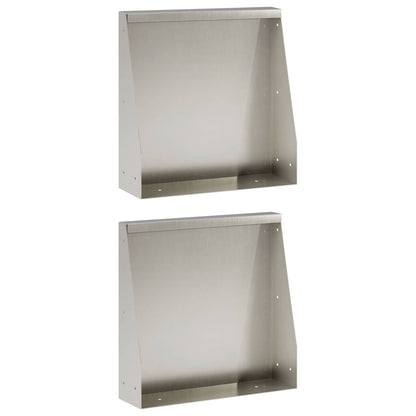 Retaining Wall 2 pcs 40 x 12 x 40 cm Stainless Steel Silver