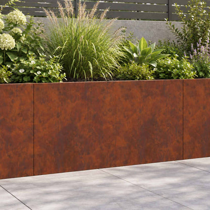 Retaining Wall 2 pcs 40 x 12 x 40 cm Weathering Steel Rusty