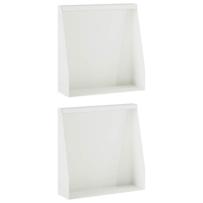 Retaining Wall 2 pcs 40 x 12 x 50 cm Steel White