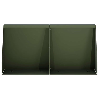 Retaining Wall 2 pcs 40 x 12 x 50 cm Steel Olive Green