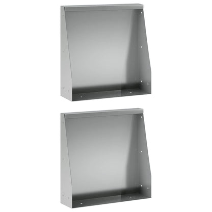 Retaining Wall 2 pcs 40 x 12 x 50 cm Galvanised Steel Silver
