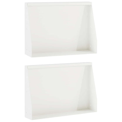 Retaining Wall 2 pcs 60 x 12 x 30 cm Steel White