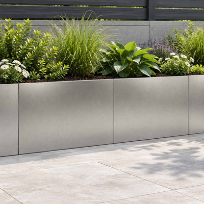 Retaining Wall 2 pcs 60 x 12 x 50 cm Stainless Steel Silver