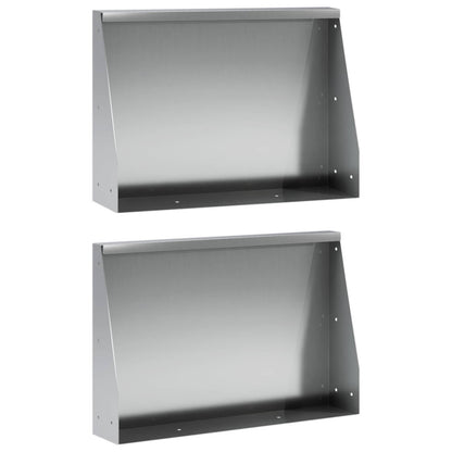 Retaining Wall 2 pcs 60 x 12 x 30 cm Galvanised Steel Silver