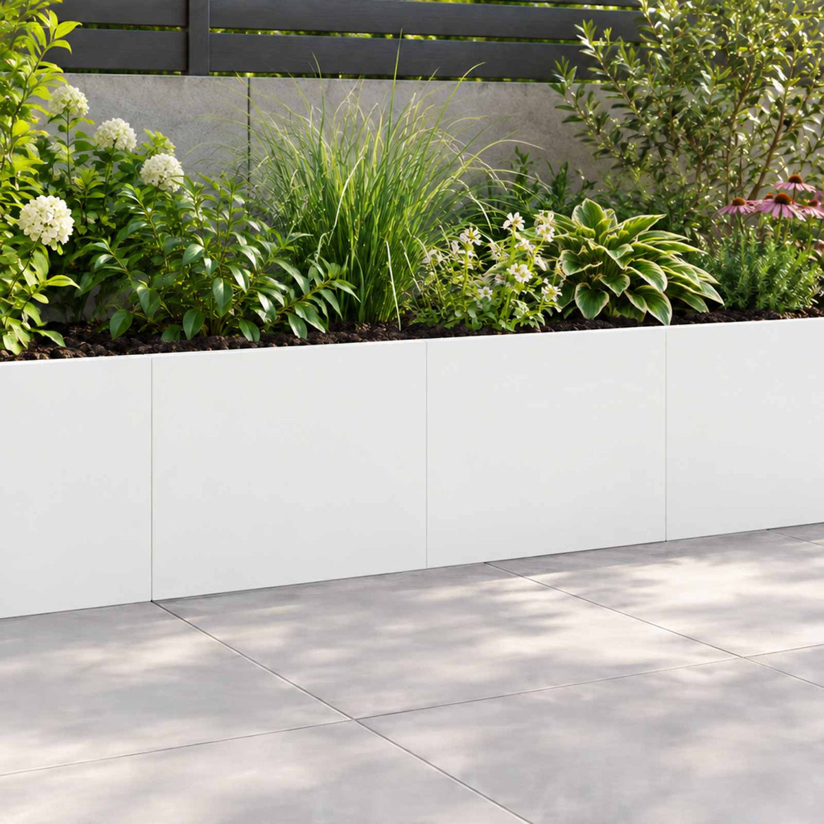 Retaining Wall 2 pcs 60 x 12 x 30 cm Steel White