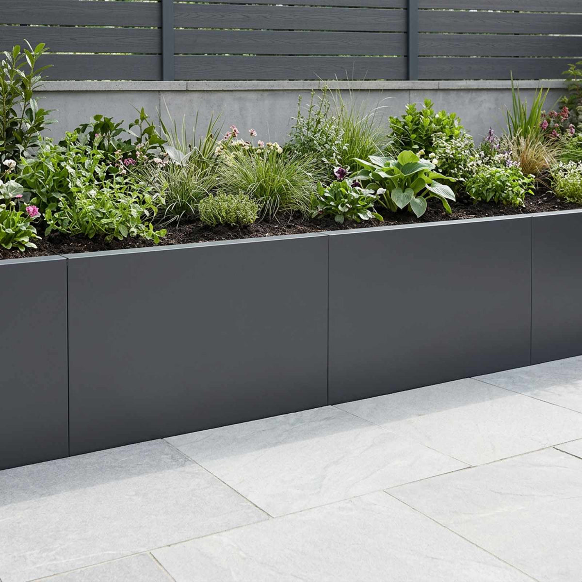 Retaining Wall 2 pcs 60 x 12 x 50 cm Steel Anthracite