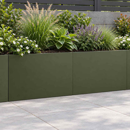 Retaining Wall 2 pcs 60 x 12 x 30 cm Steel Olive Green